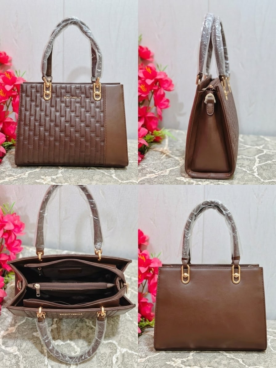 Cocoa Luxe Weave Handbag