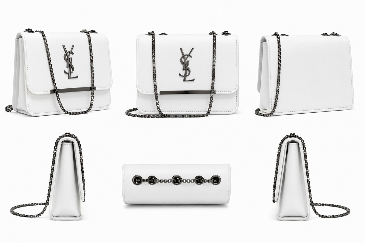 Elegant White Luxe Chain Shoulder Bag