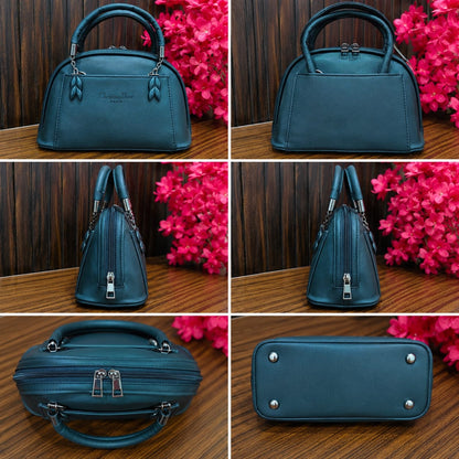 Elegance Midnight Black Structured Handbag