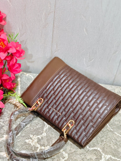 Cocoa Luxe Weave Handbag