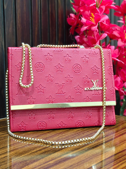 Elegant Embossed Luxe Chain Shoulder Bag