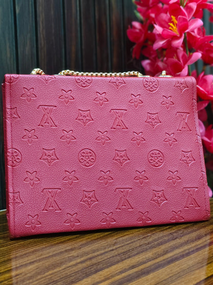 Elegant Embossed Luxe Chain Shoulder Bag