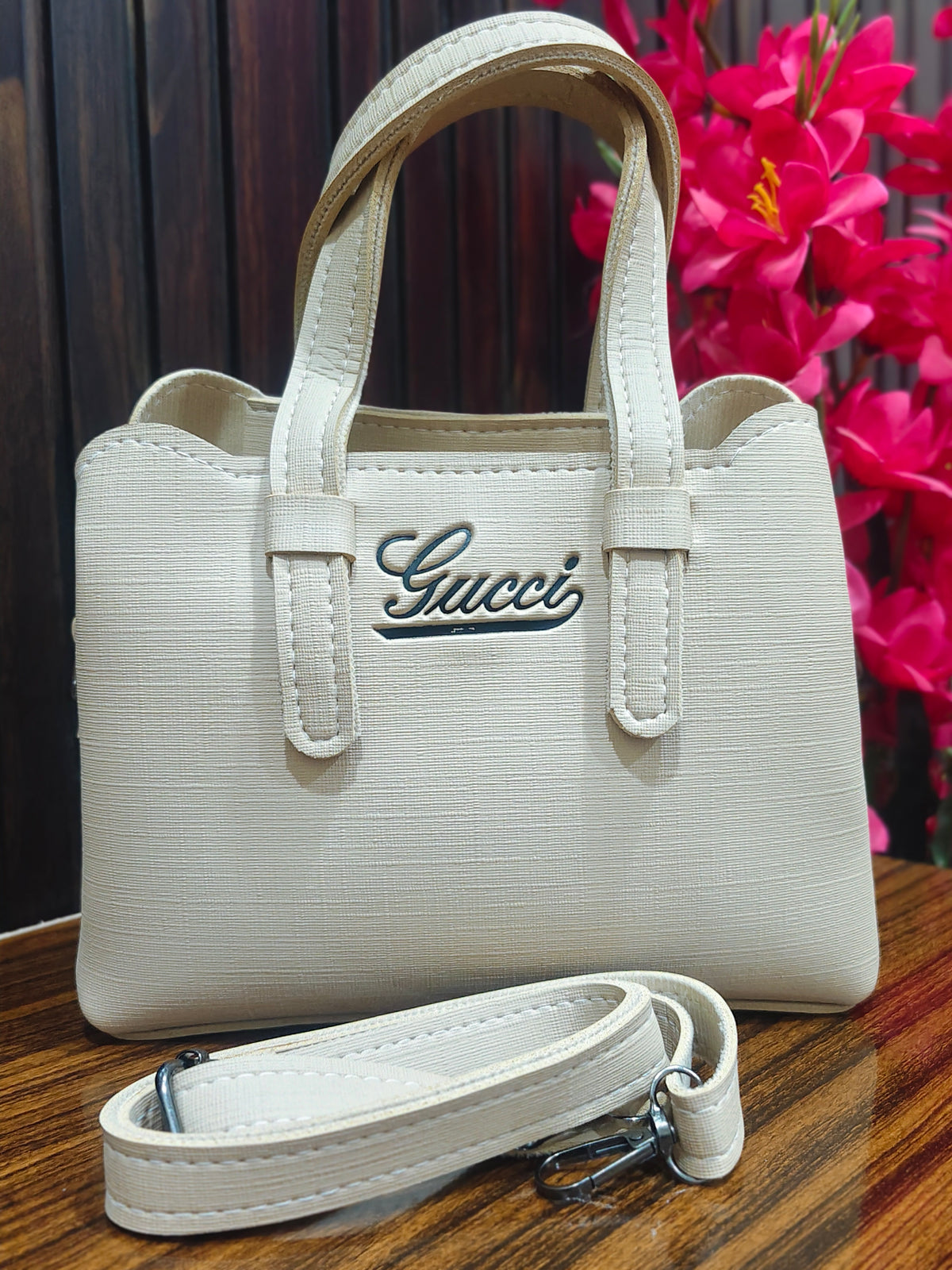 Elegant Signature Structured Tote Bag