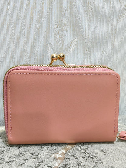 Elegant Tan Daisy Frame Wallet- Chic &Timeless Clutch Purse