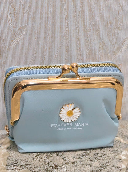 Elegant Tan Daisy Frame Wallet- Chic &Timeless Clutch Purse