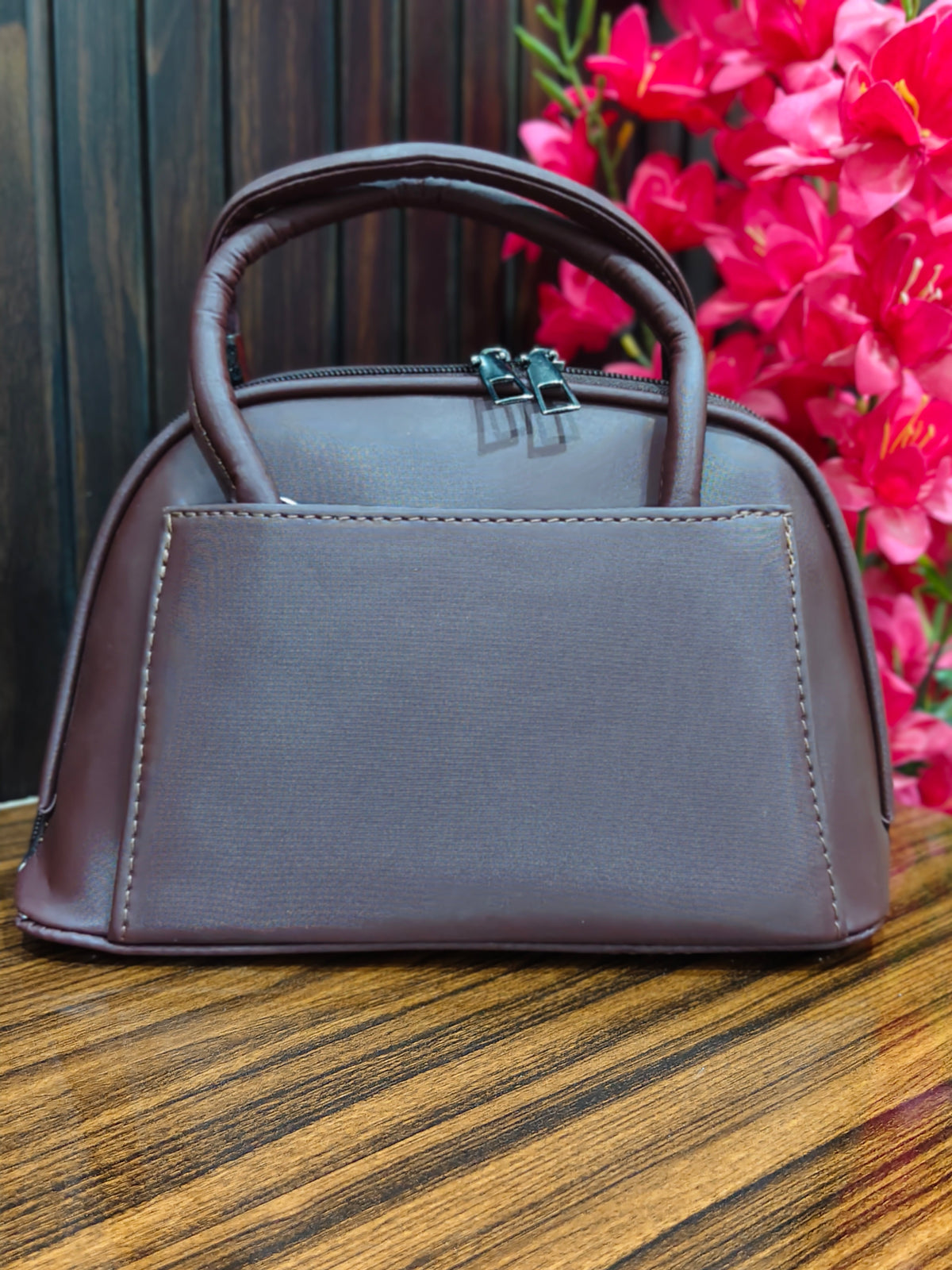 Elegance Midnight Black Structured Handbag