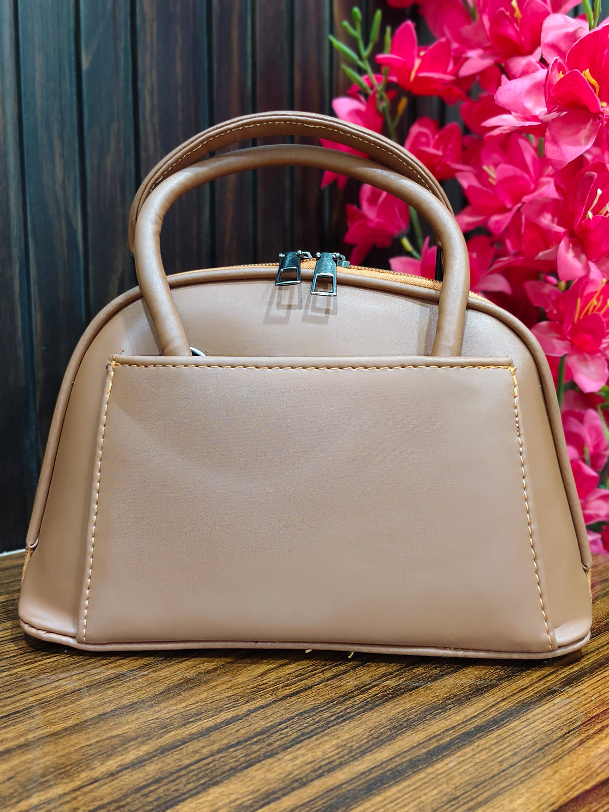 Elegance Midnight Black Structured Handbag