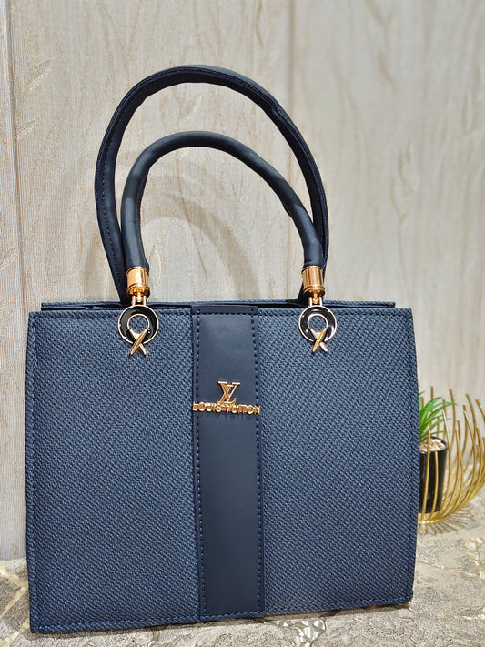 Midnight Navy Textured Structure Tote