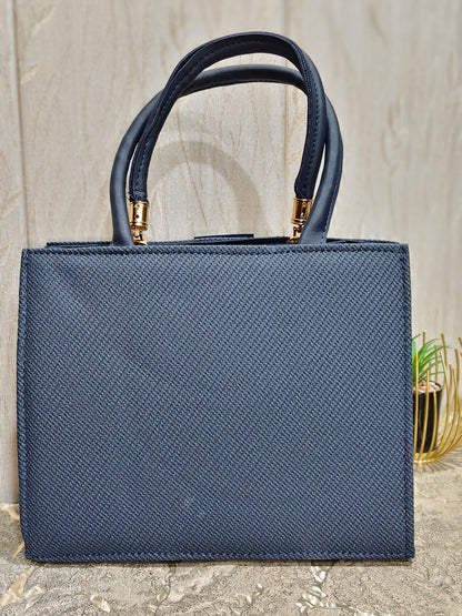 Midnight Navy Textured Structure Tote