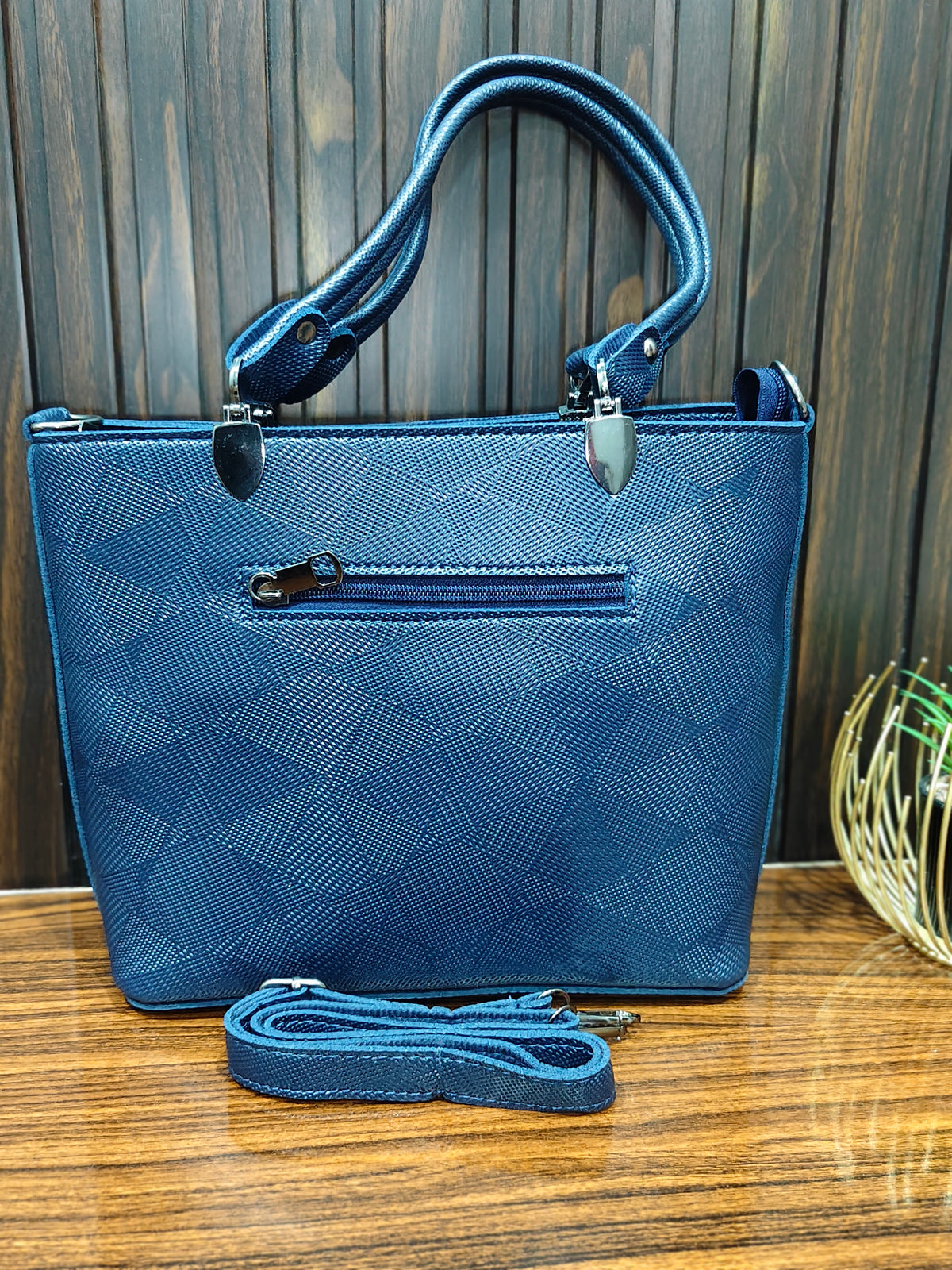 Elegant Black Textured Tote Bag