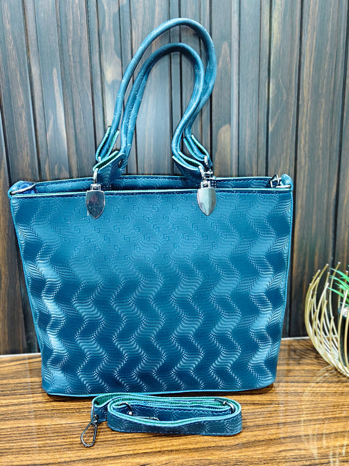 Elegant Black Textured Tote Bag