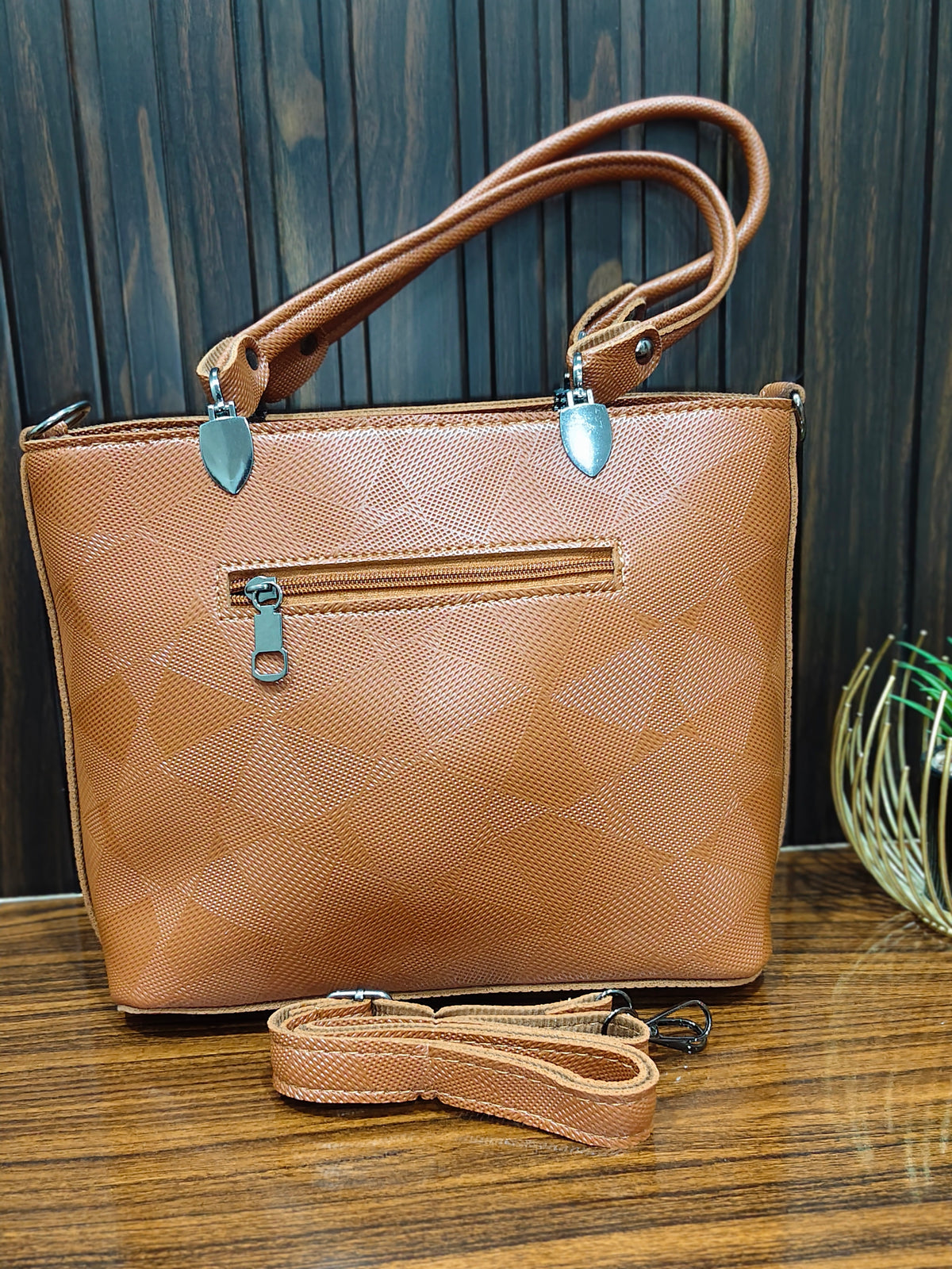 Elegant Black Textured Tote Bag