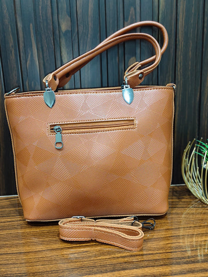 Elegant Black Textured Tote Bag