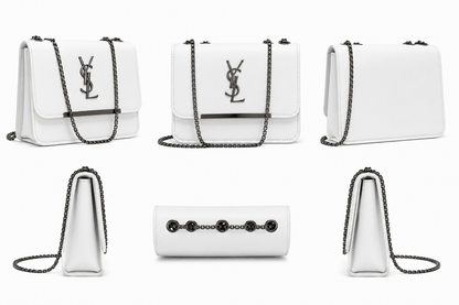 Elegant White Luxe Chain Shoulder Bag